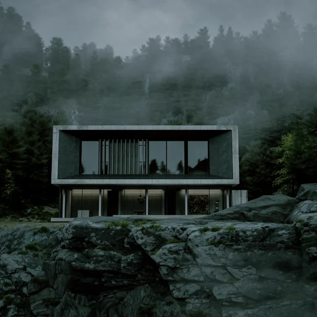 3D Visual of Villa in the forest