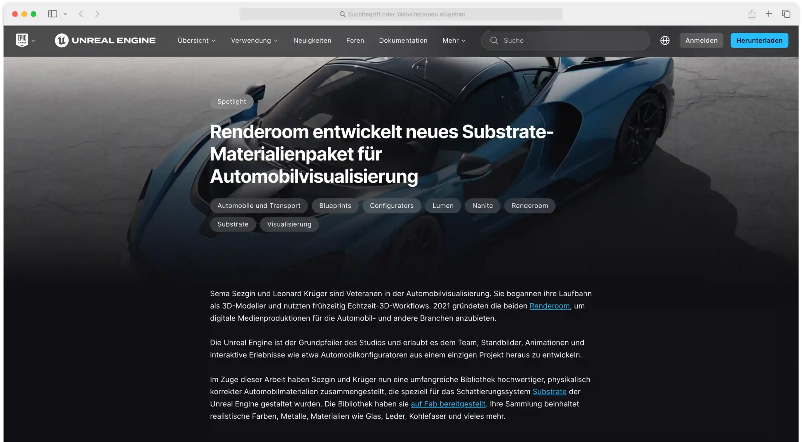 Epic Games – Unreal Engine Article about Renderoom